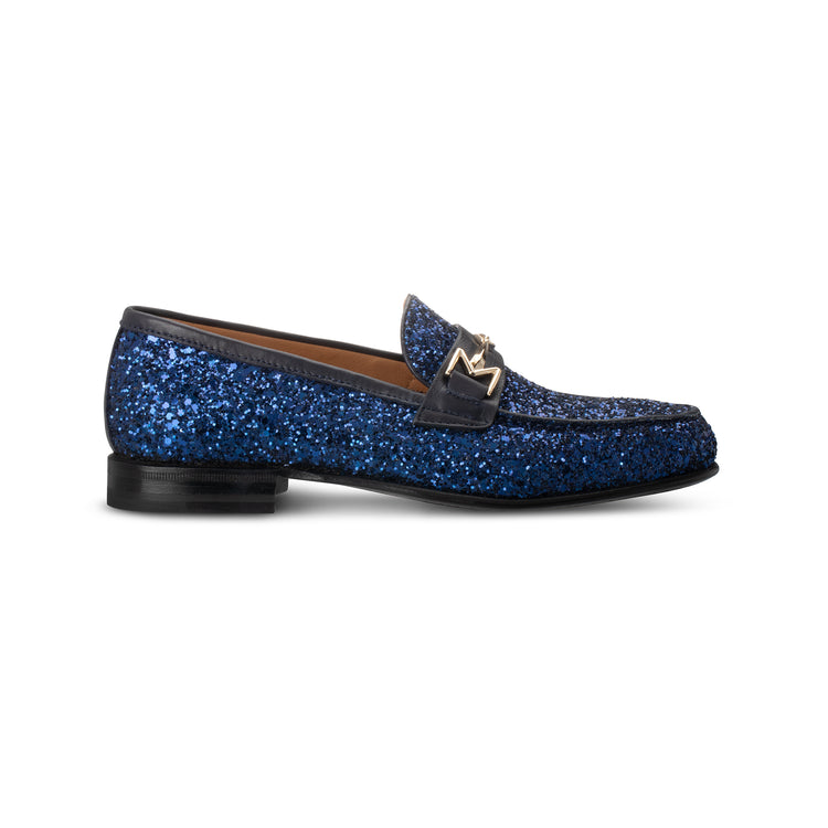 FOR HER - Blue glitter loafer