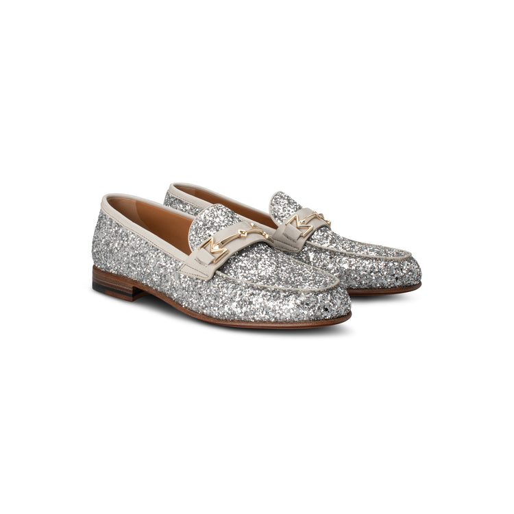 FOR HER - Silver glitter Loafer