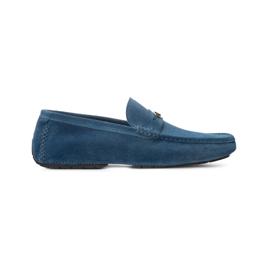 Blue suede Driver Moreschi Italian Shoes - Main Image