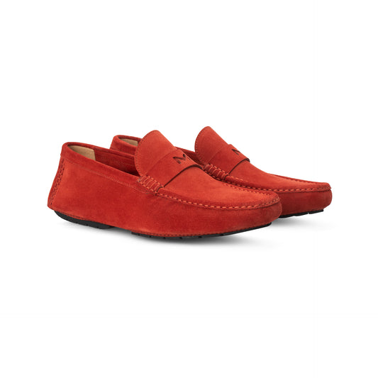 Red suede Driver Moreschi Italian Shoes - Pairs Image