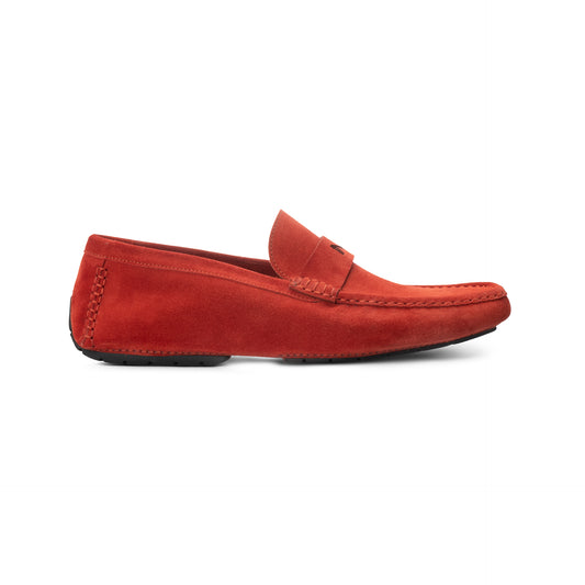 Red suede Driver Moreschi Italian Shoes - Main Image