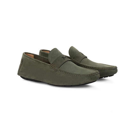 Green suede Driver Moreschi Italian Shoes - Pairs Image